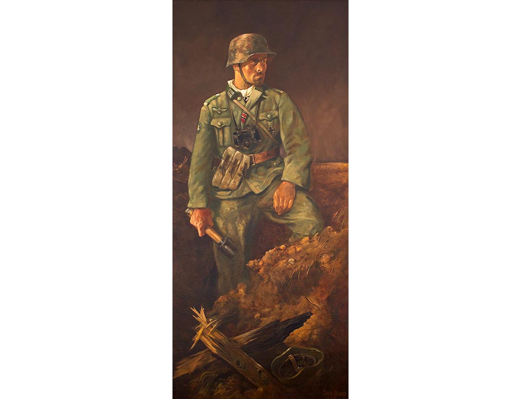 Sepp Happ, Über allem aber steht unsere Infanterie  (linker Teil eines Triptychons), 1943
