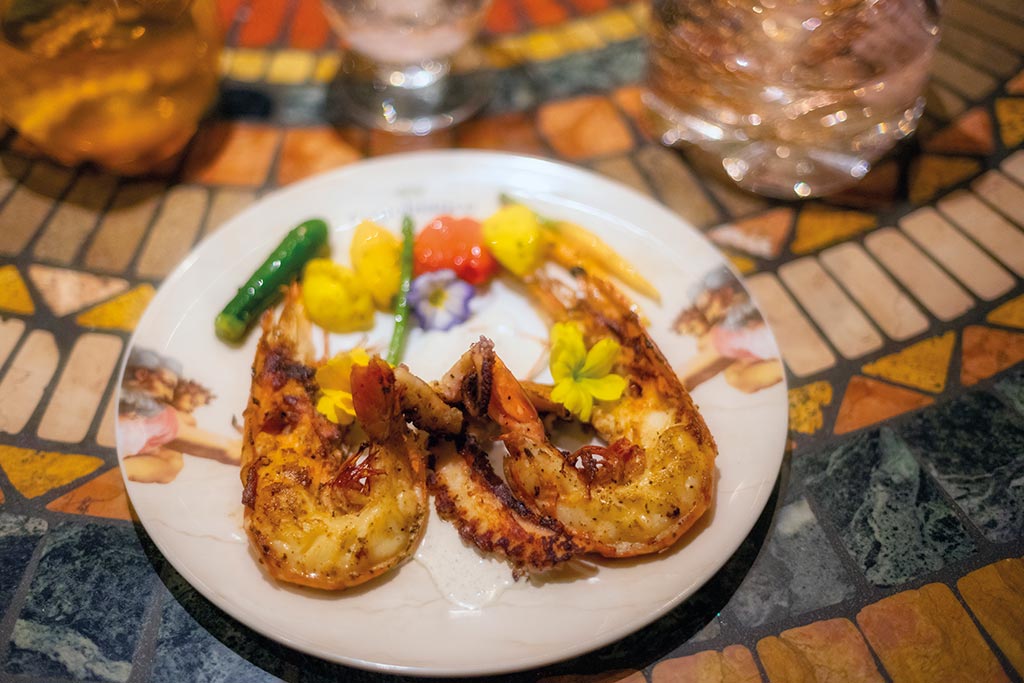 Riesenscampi mit Tintenfischarmen